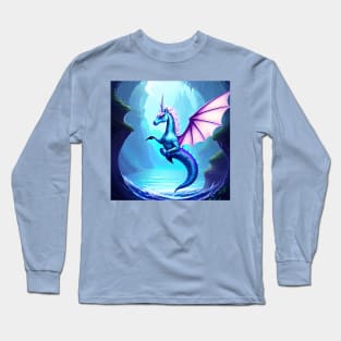 Unicorn's Odyssey - Mermaid Tail and Dragon Wings Long Sleeve T-Shirt